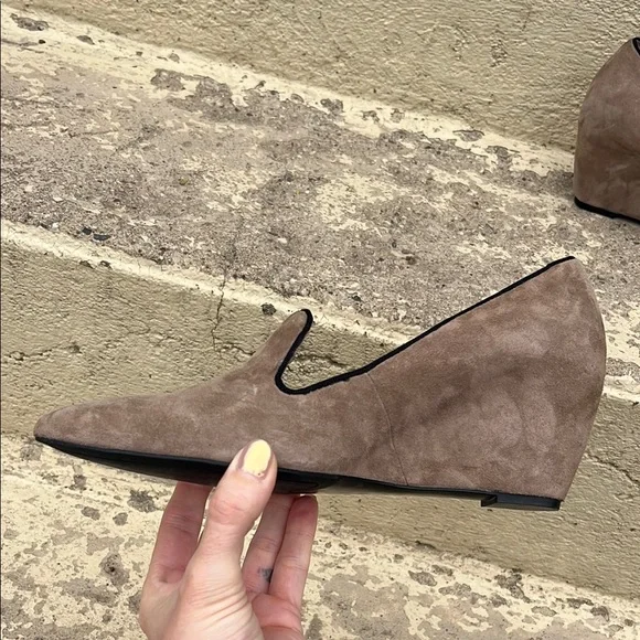 Franco Sarto Tan/black Wedge Shoes Suede - Picture 7 of 15